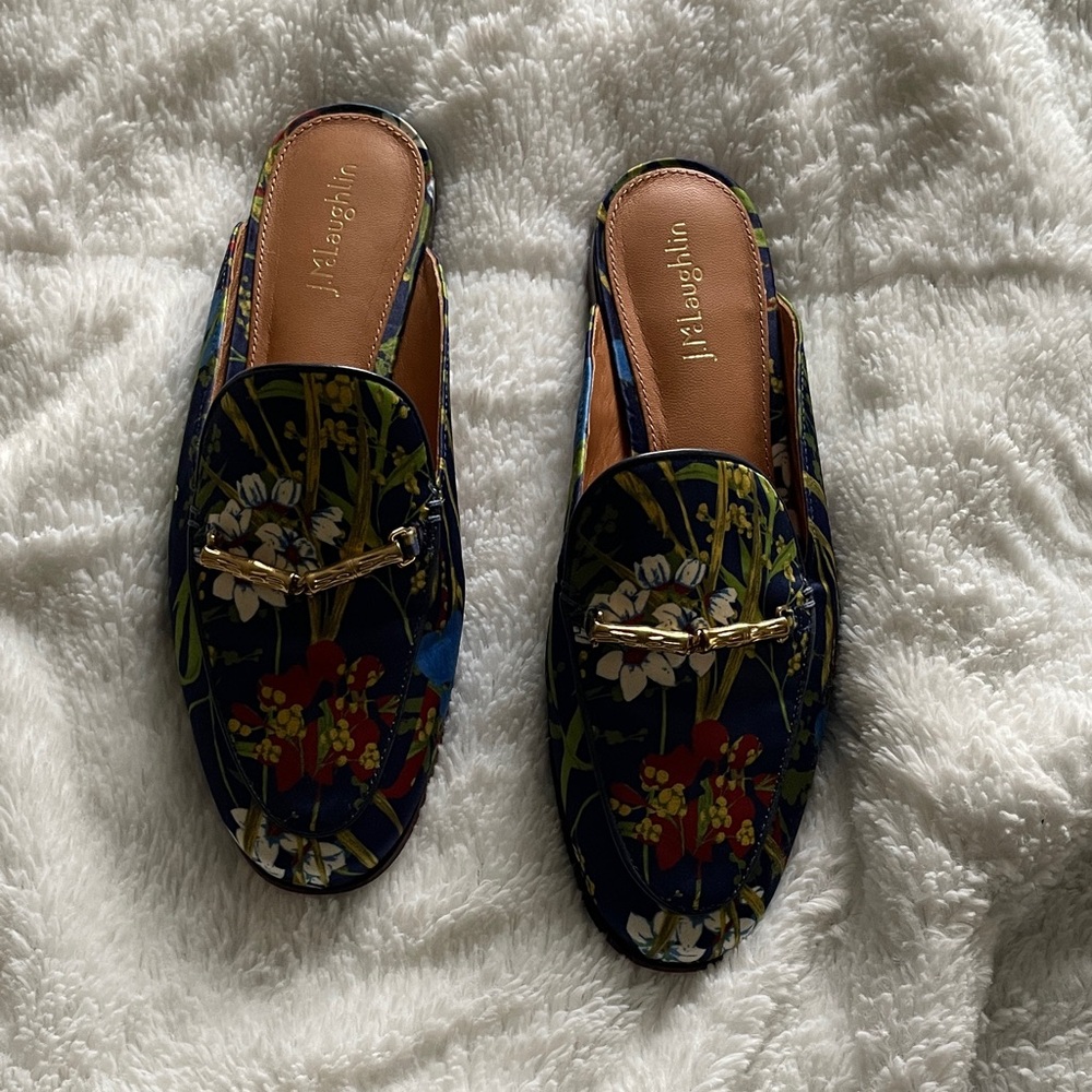 J. McLaughlin Floral Mules - Blue and Red